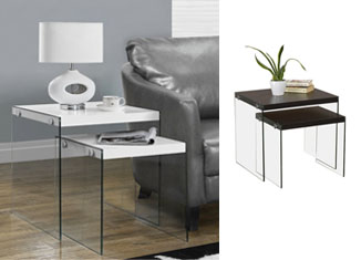 Monarch Specialties Tempered Glass 2-Piece Nesting Table Set Review