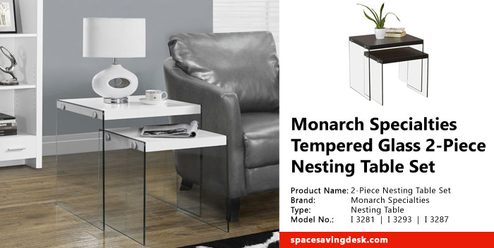 Monarch Specialties Tempered Glass 2-Piece Nesting Table Set Review