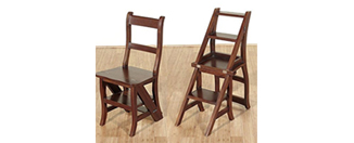 Cool Finds: Benjamin Solid Mahogany Convertible Ladder Chair Library Step Stool By MBW Furniture